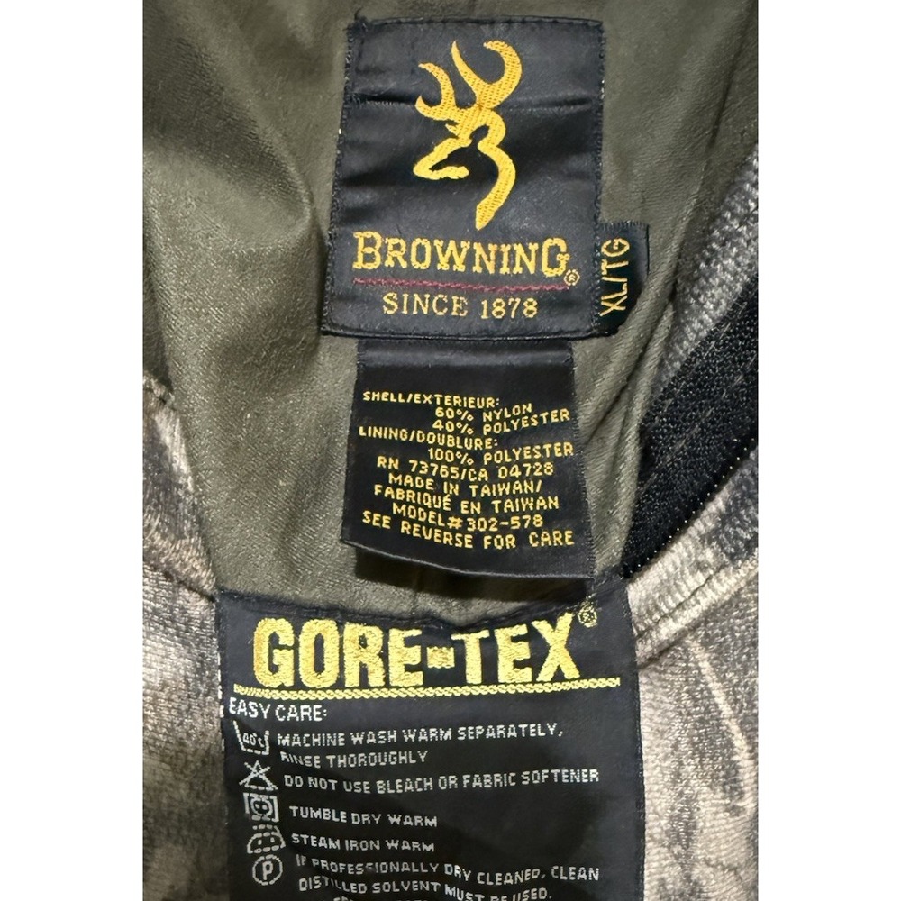 Browning Size XL Men Camo Nylon Blend Zip Multi Pocket Hunting Pants Gortex - Picture 3 of 11